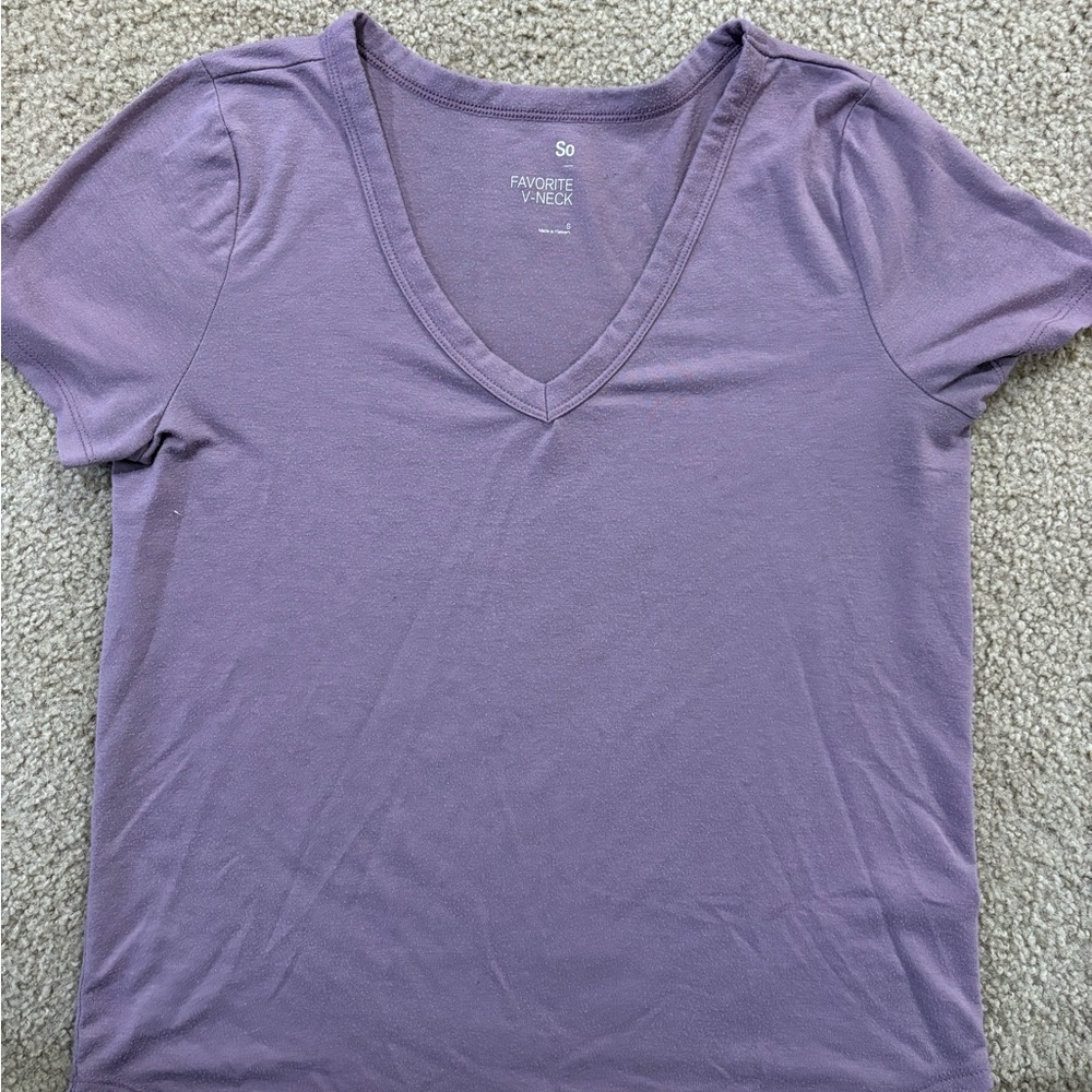 SO Women's Lavender V-Neck Tee